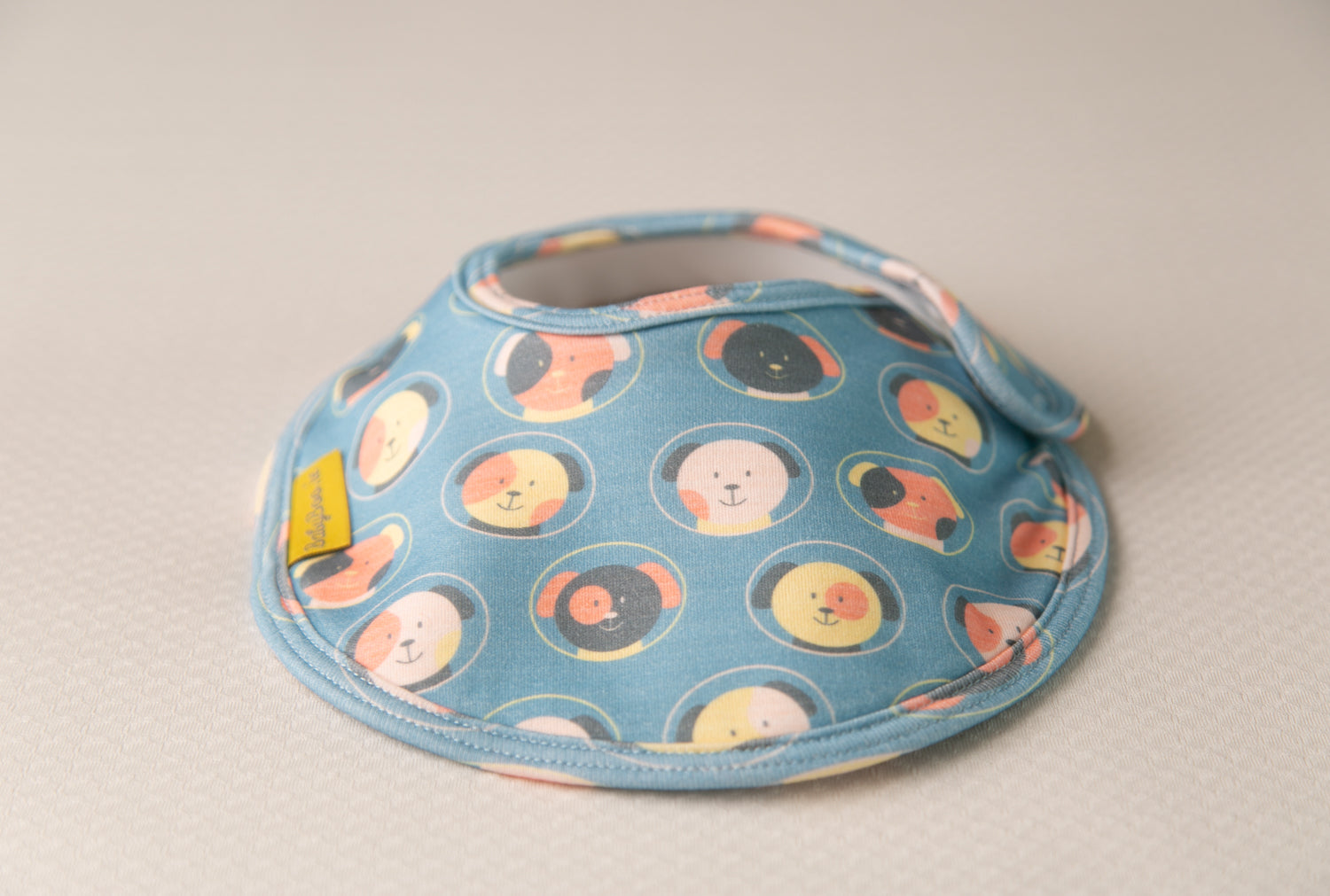 Teal Space Dogs organic cotton LittleBoo baby bib