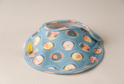 Teal Space Dogs organic cotton LittleBoo baby bib