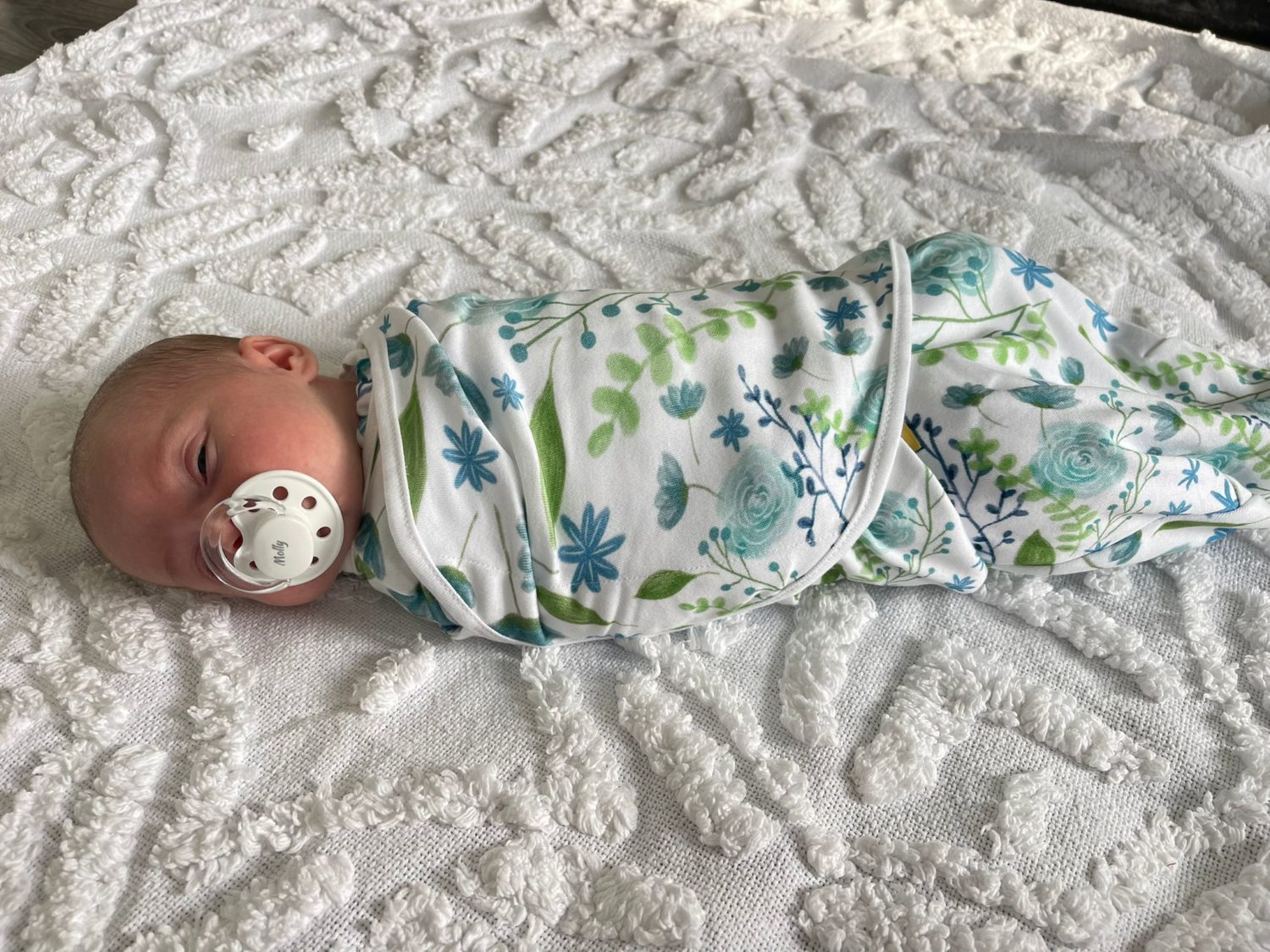 Watercolour flowers organic cotton SwaddleBoo