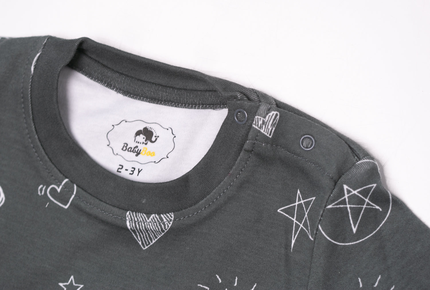 Grey doodling organic cotton loungewear set