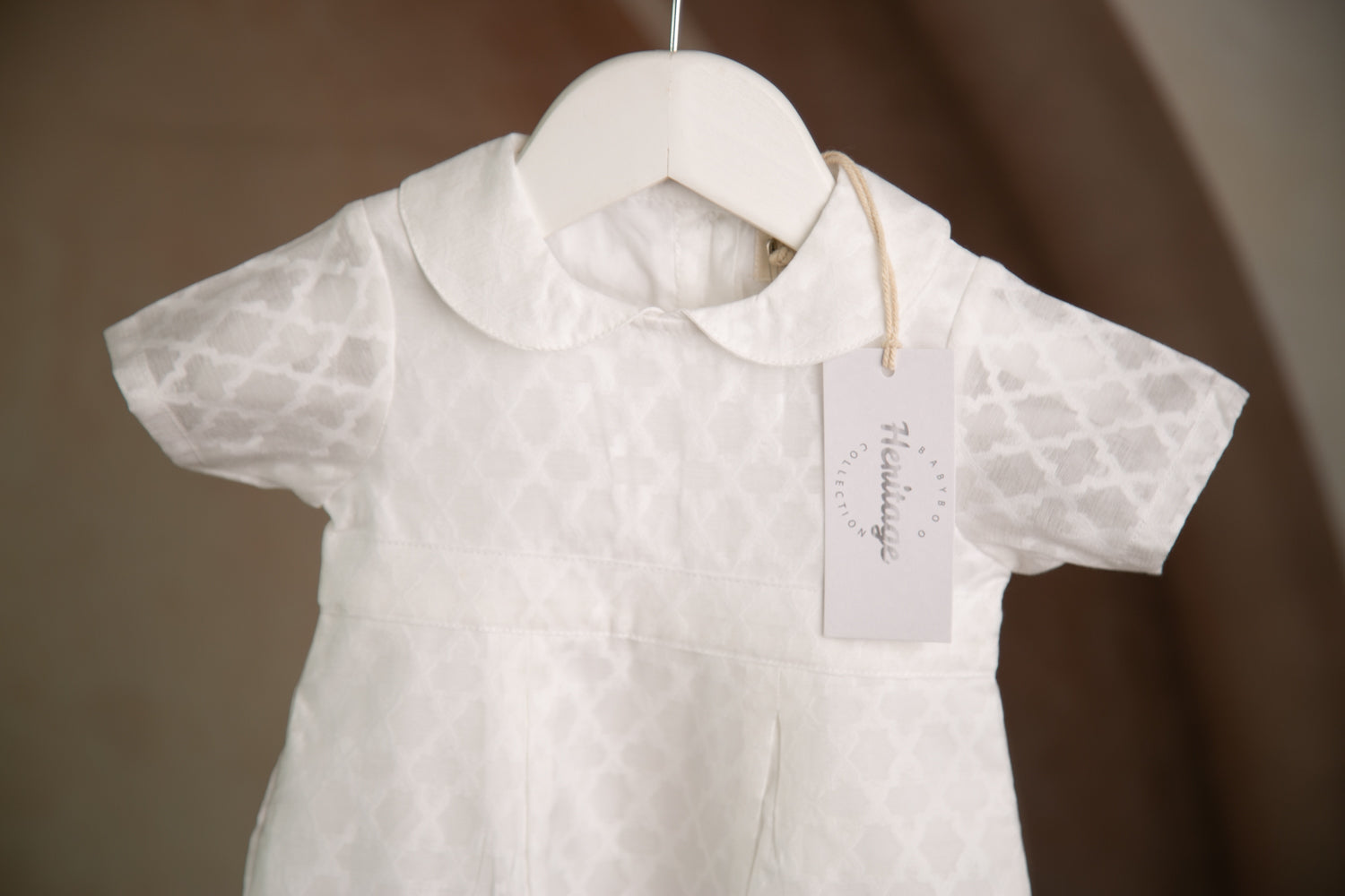 Imperfect Lattice style organic cotton romper (Oisín)