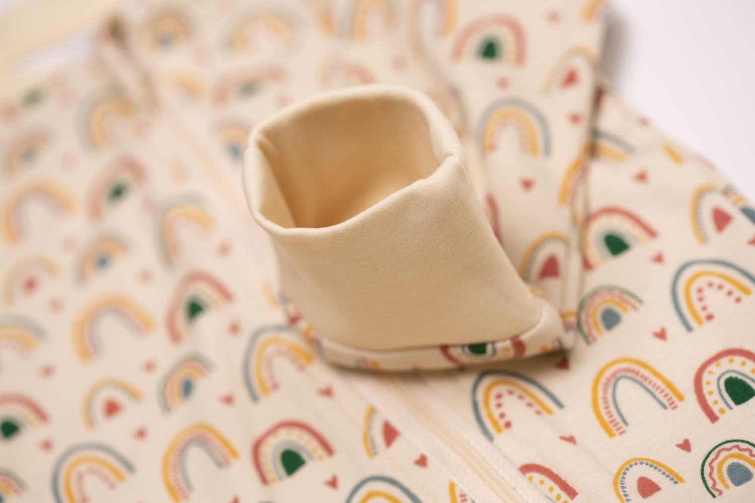 Boho Rainbows organic cotton ZippyBoo suit