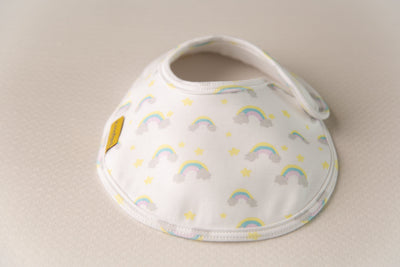 Painted rainbows white organic cotton LittleBoo baby bib