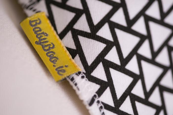 Geometric organic cotton DribbleBoo bandana bib