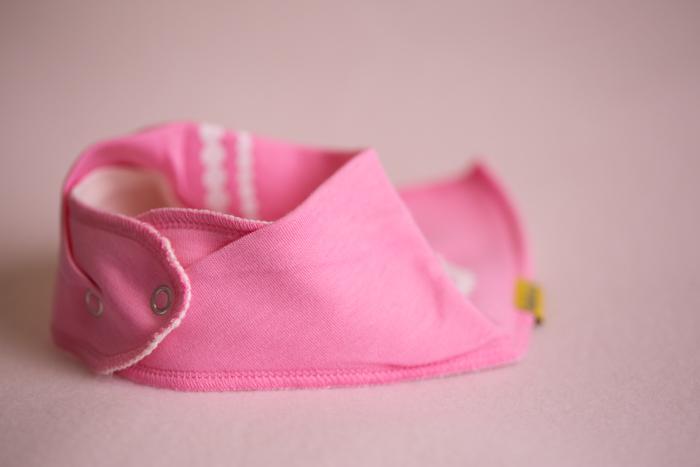 Pink fancy little lady organic cotton DribbleBoo bandana bib