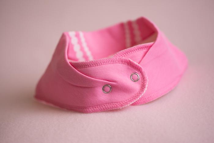 Pink fancy little lady organic cotton DribbleBoo bandana bib