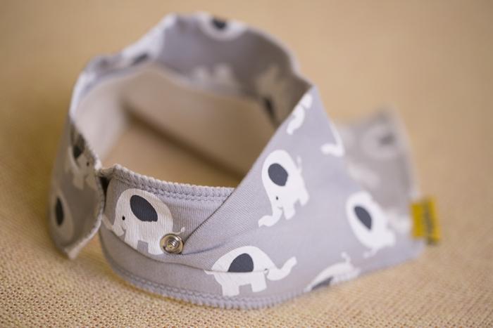 Grey Ellie the elephant organic cotton DribbleBoo bandana bib