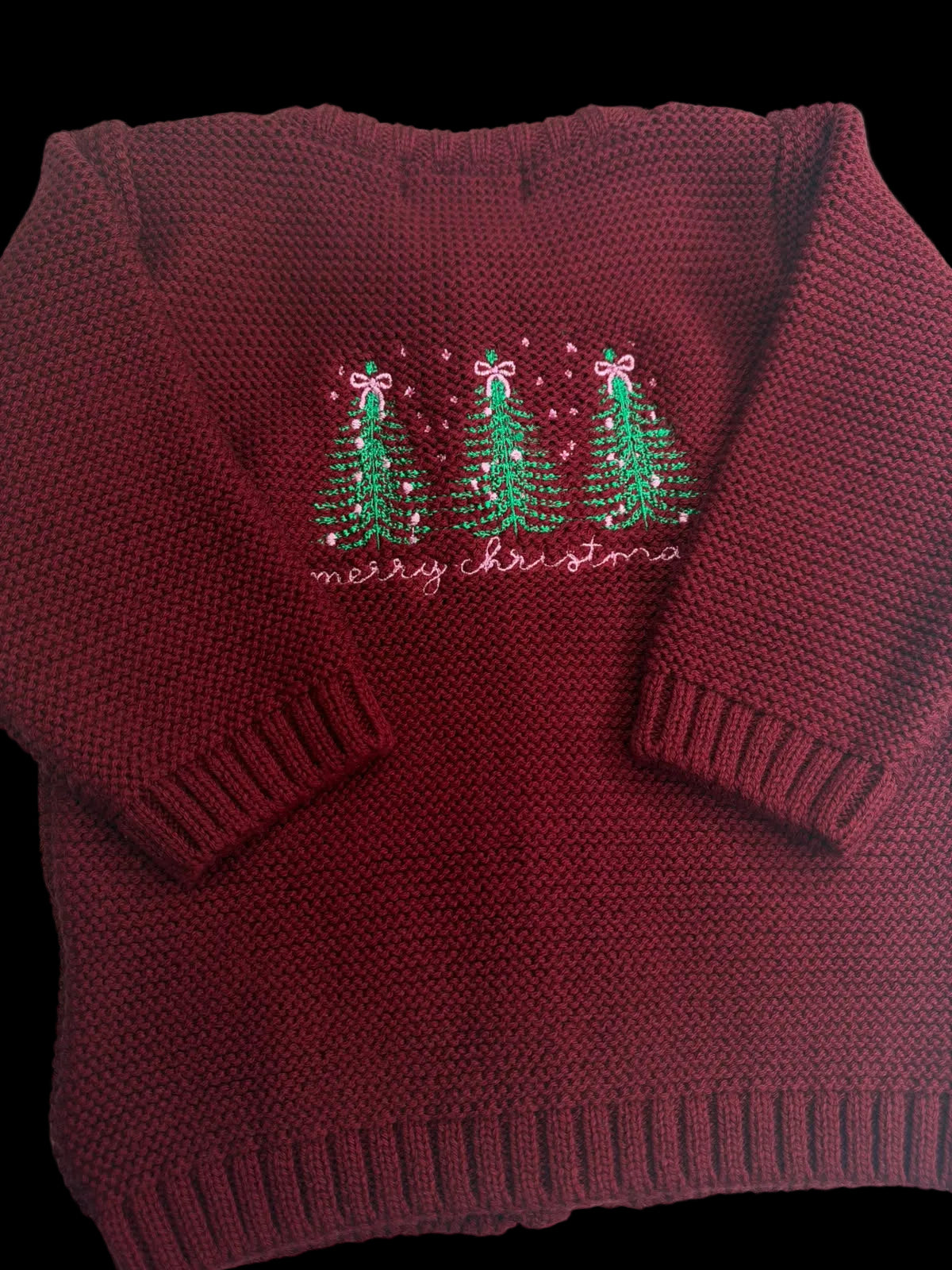 Merry Christmas trees Organic Cotton Zipped Cardigan