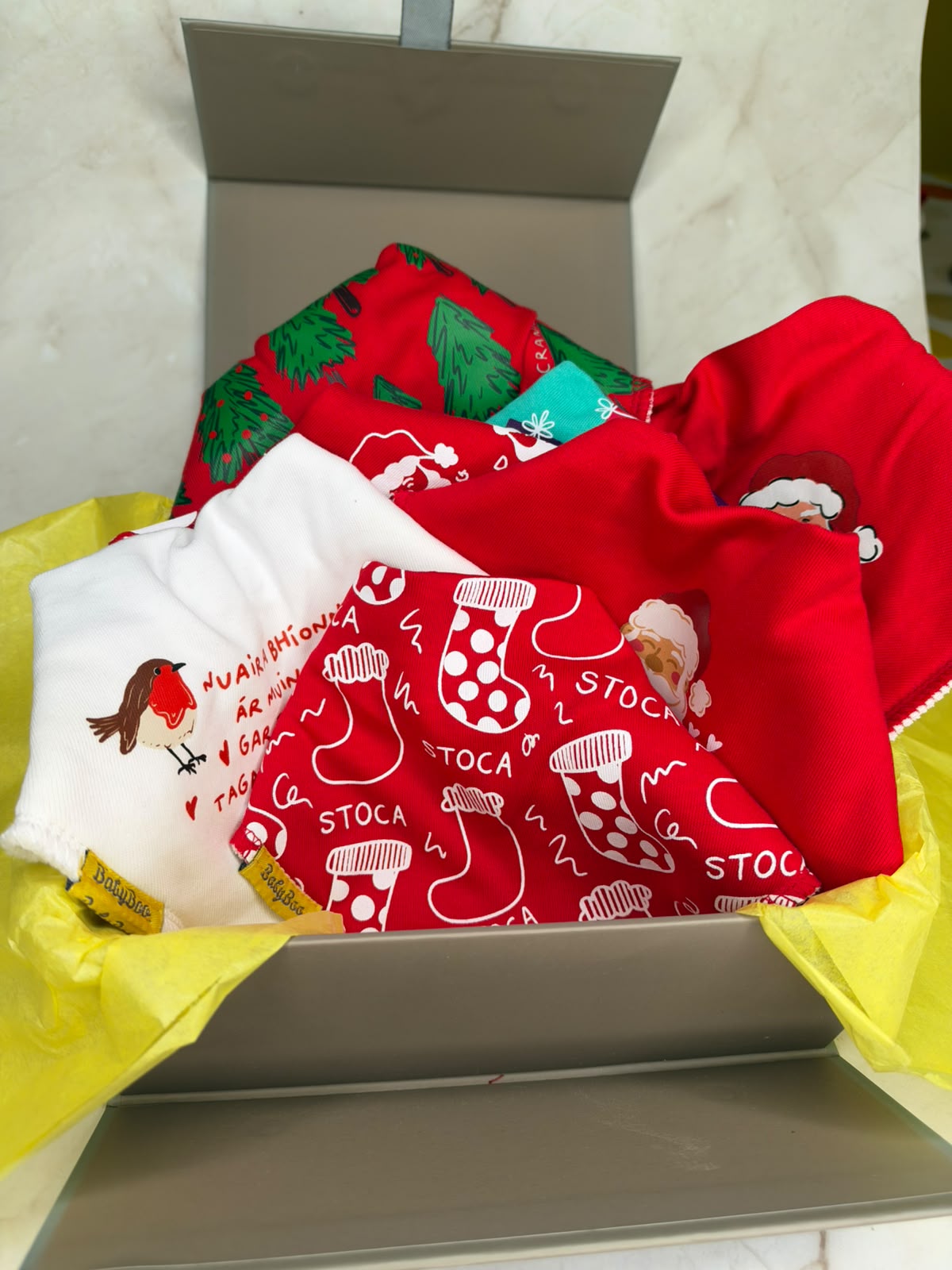 A week of Irish Christmas bibs gift box