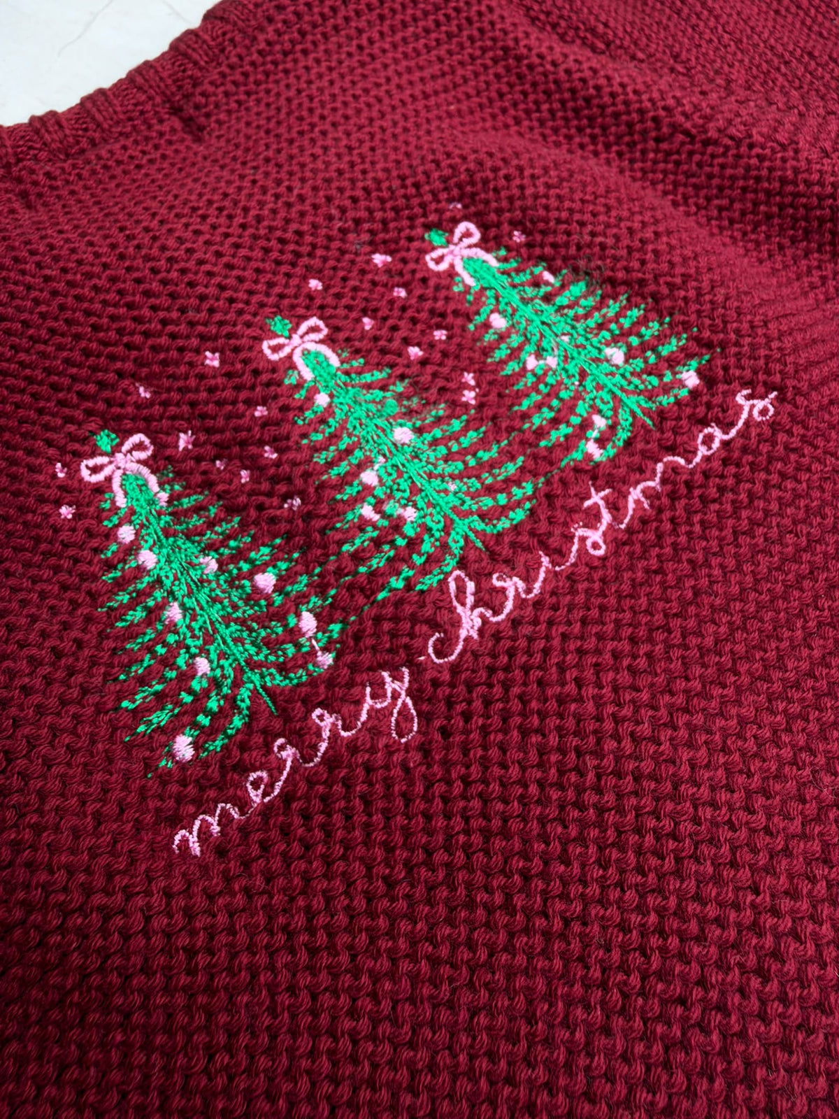 Merry Christmas trees Organic Cotton Zipped Cardigan