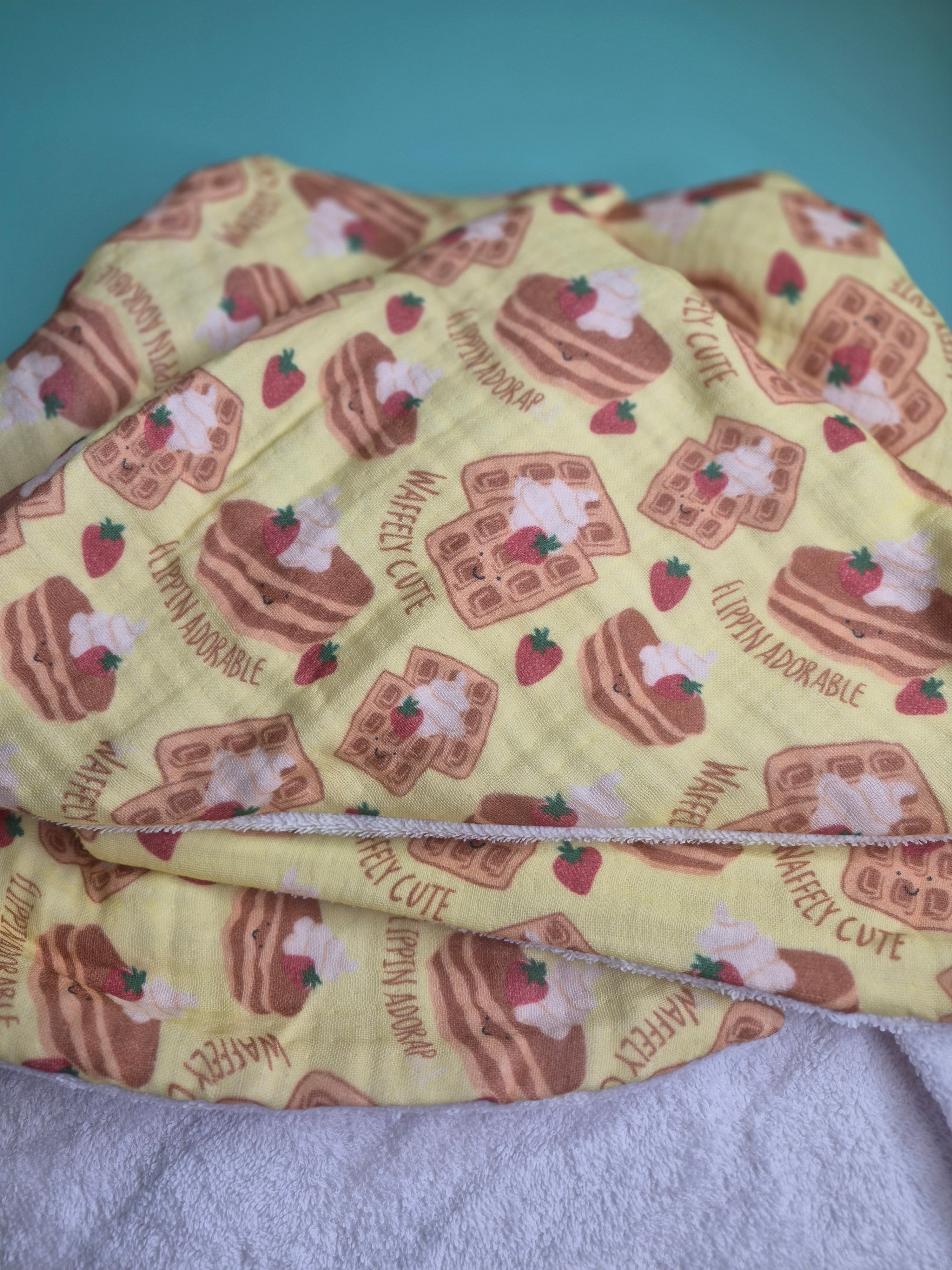 Lemon Waffle Club organic cotton hooded towel