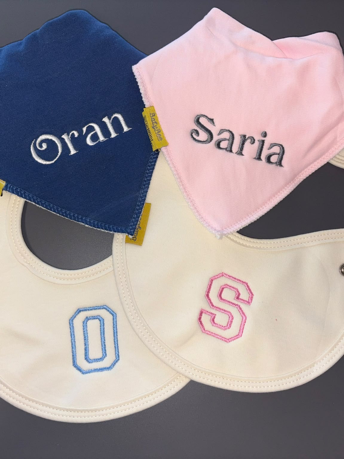 Letterman Organic Cotton LittleBoo newborn bib