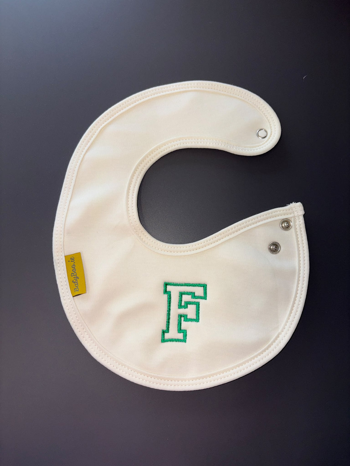Letterman Organic Cotton LittleBoo newborn bib
