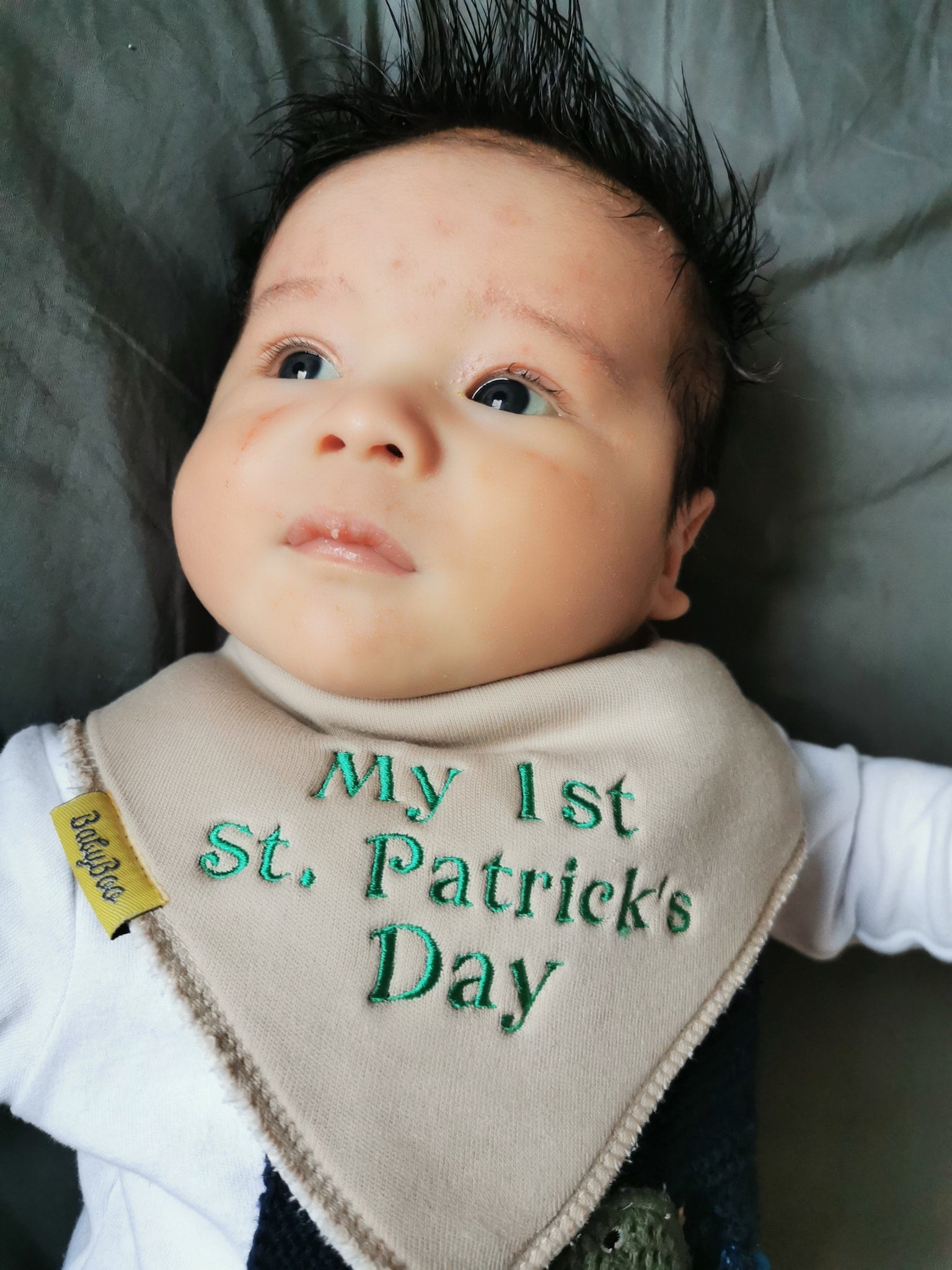 My 1st St Patrick's Day organic cotton bandana bib