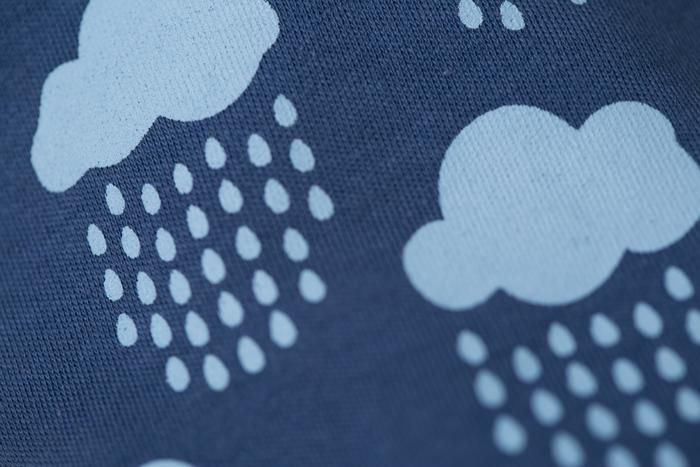 Teal rainclouds organic cotton DribbleBoo bandana bib