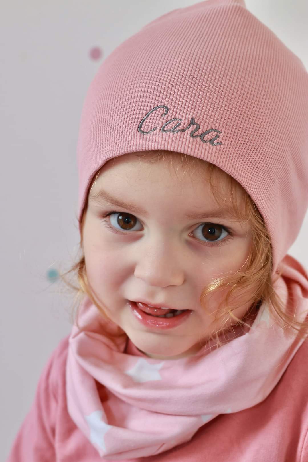 Just pink ribbed organic cotton BooBeanie hat