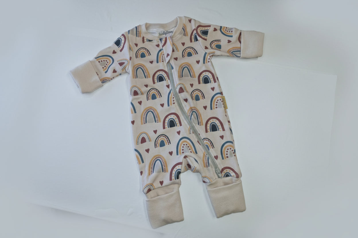 NEW Boho Rainbows organic cotton ZippyBoo suit