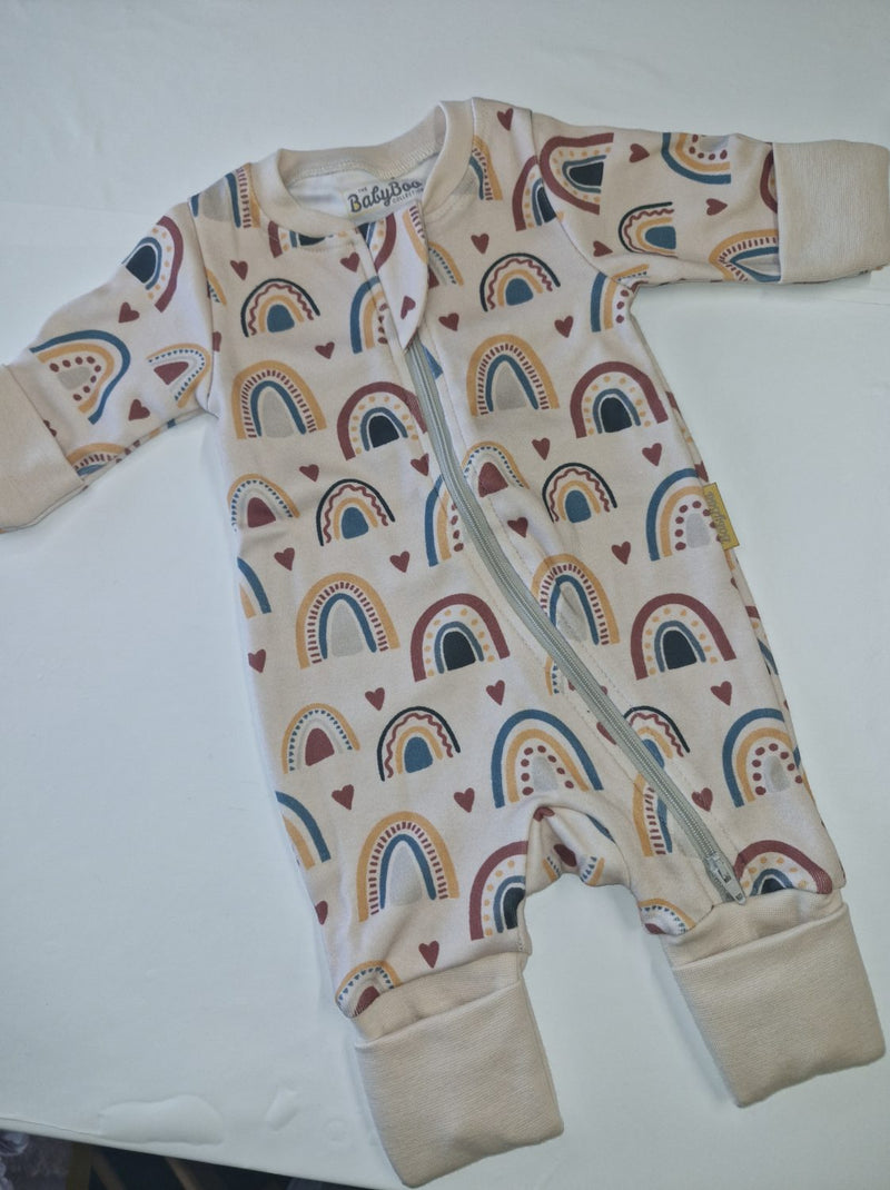 NEW Boho Rainbows organic cotton ZippyBoo suit
