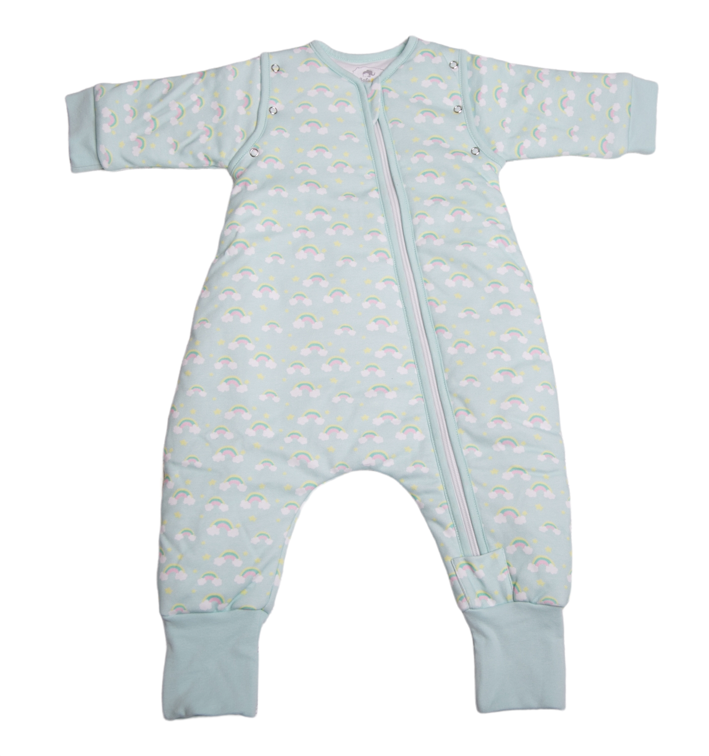 Painted rainbows organic cotton SnuggleBoo sleepsuit (1 tog)