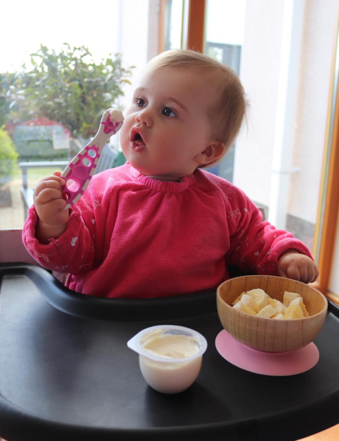 Pink Doodling YummyBoo feeding bib