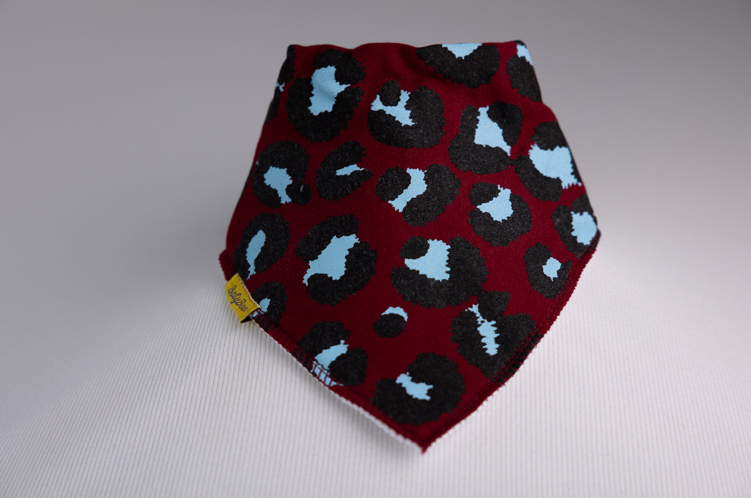 Maroon Leopard Print organic cotton DribbleBoo bandana bib