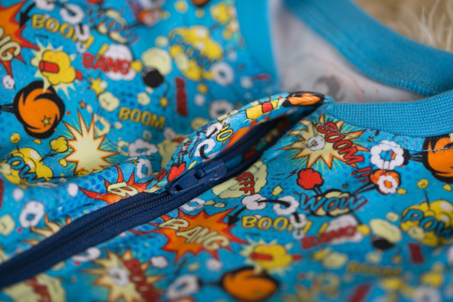 Superheroes organic cotton ZippyBoo suit