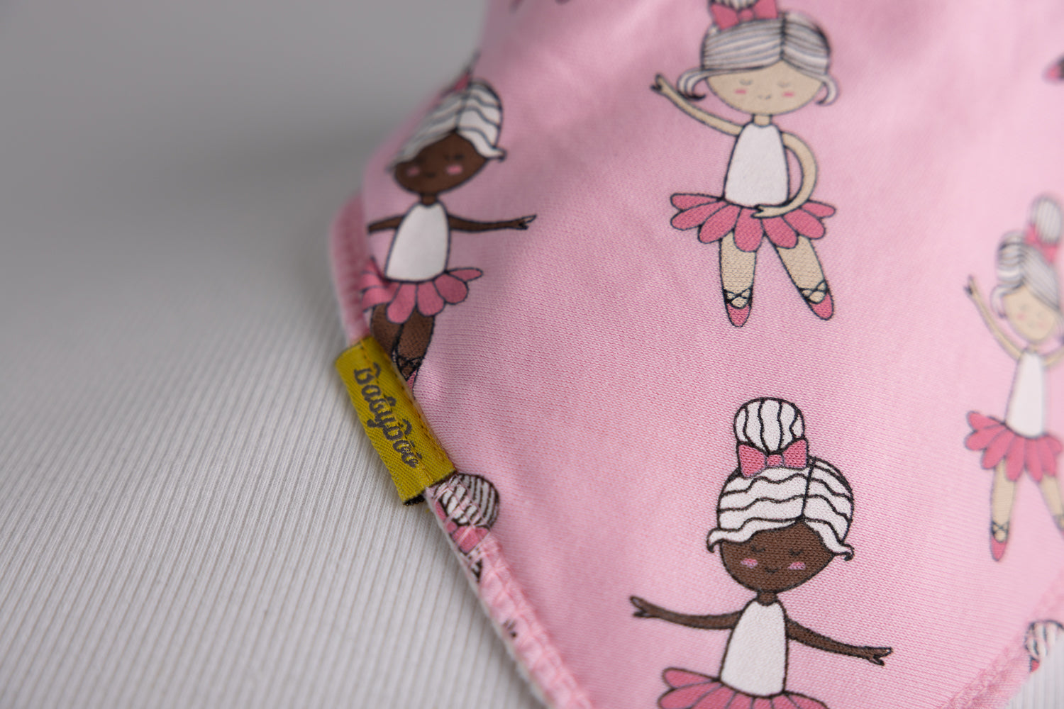 Pink ballerinas organic cotton DribbleBoo bandana bib