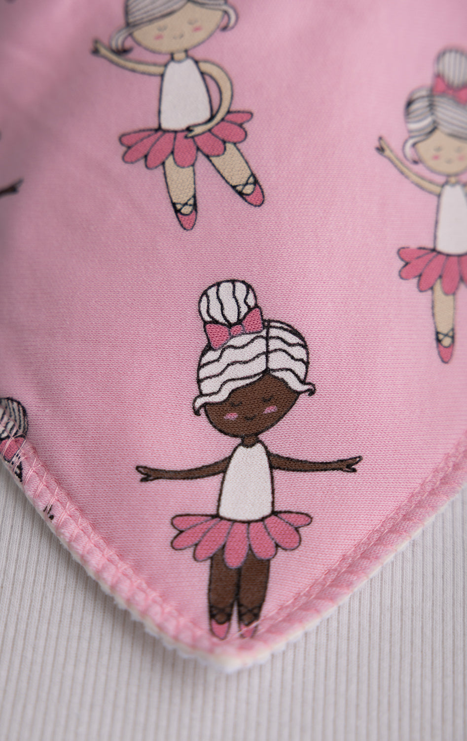 Pink ballerinas organic cotton DribbleBoo bandana bib