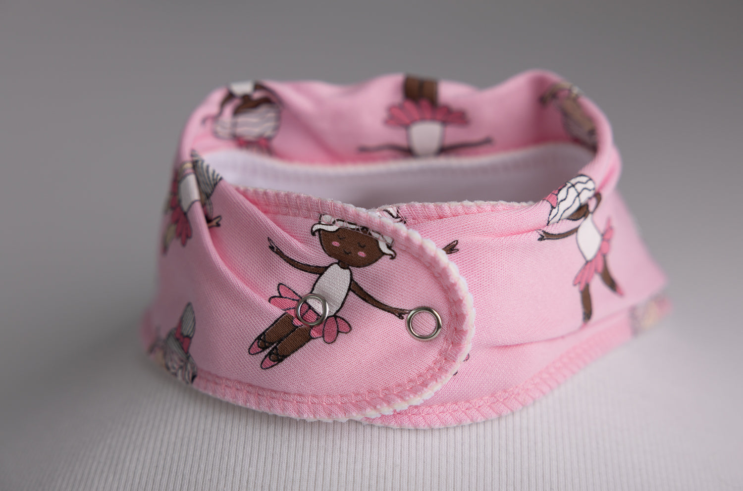 Pink ballerinas organic cotton DribbleBoo bandana bib