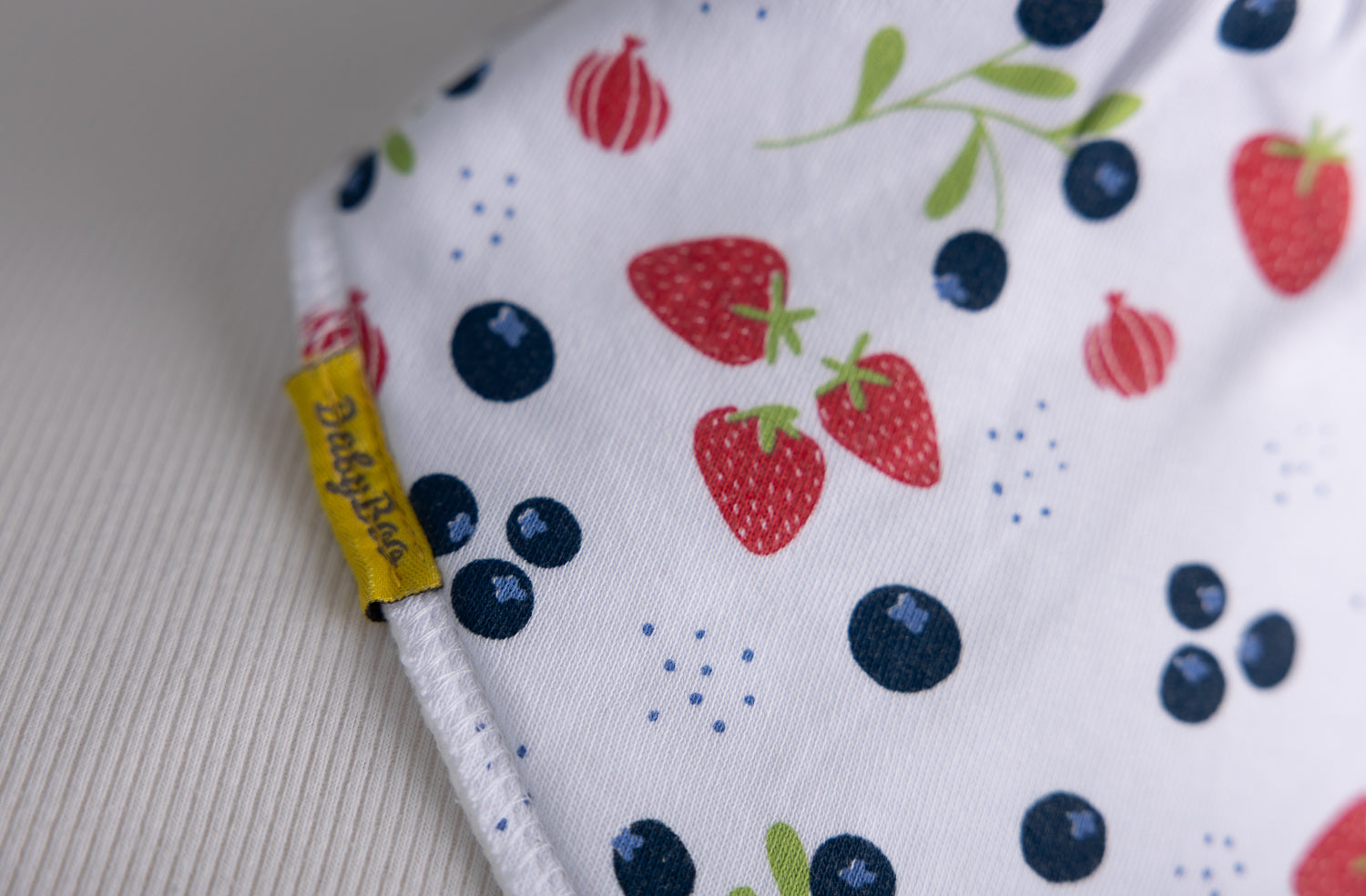 White Forest Berries Organic Cotton DribbleBoo Bandana bib
