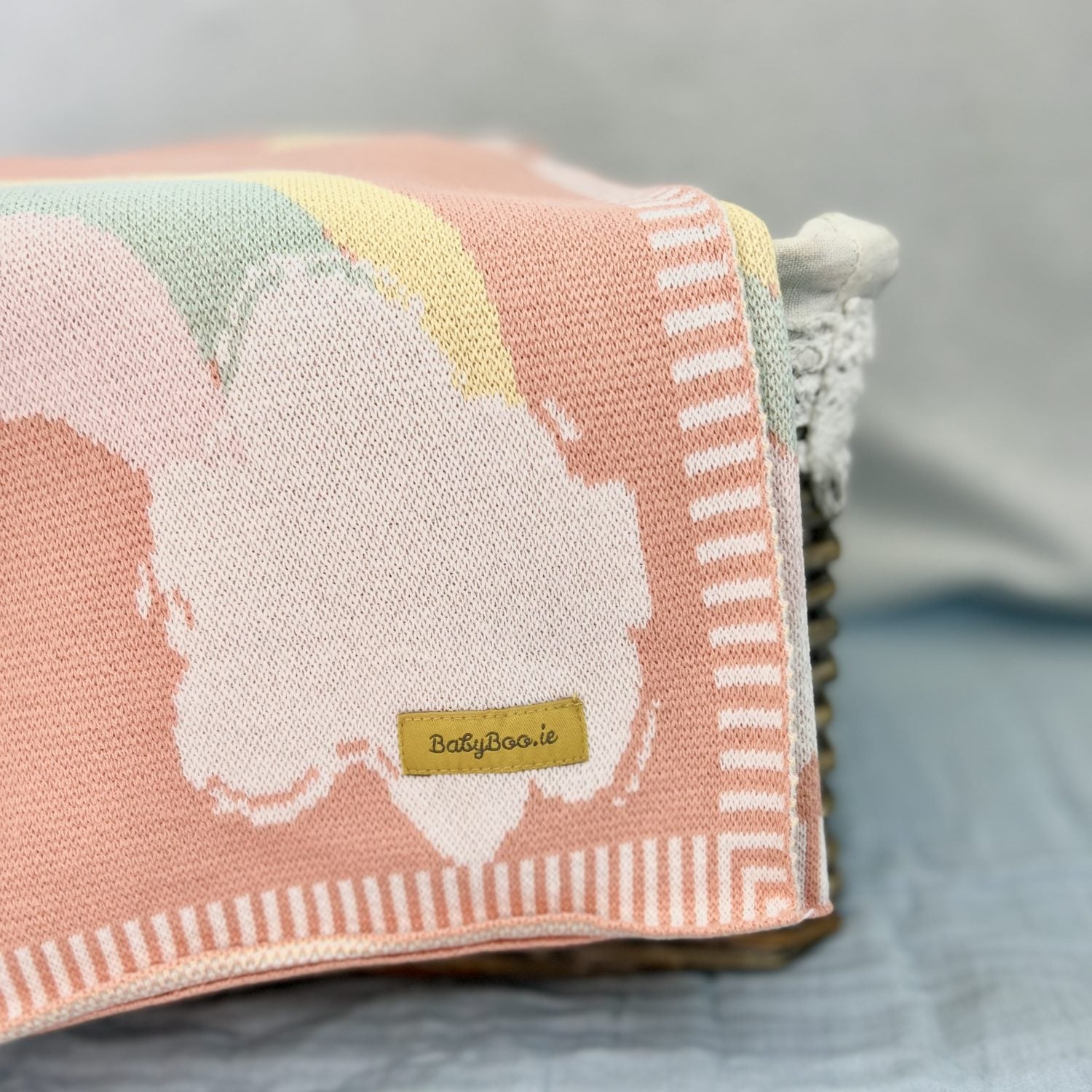 Organic cotton coral rainbows BlankieBoo
