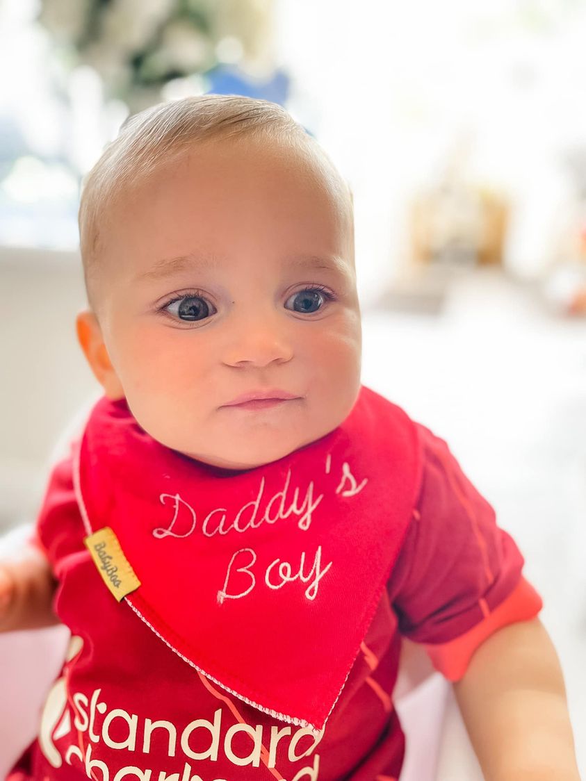 Daddy's Little Girl/Boy organic cotton bandana bib