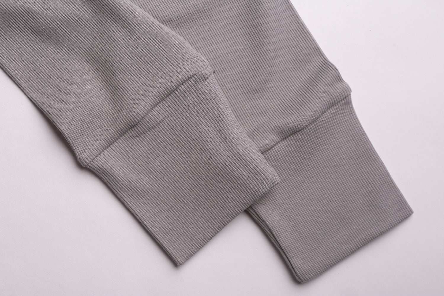 Grey ribbed organic cotton loungewear set