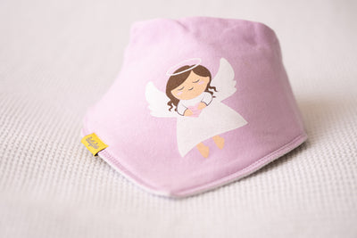 Lilac angel organic cotton DribbleBoo bandana bib