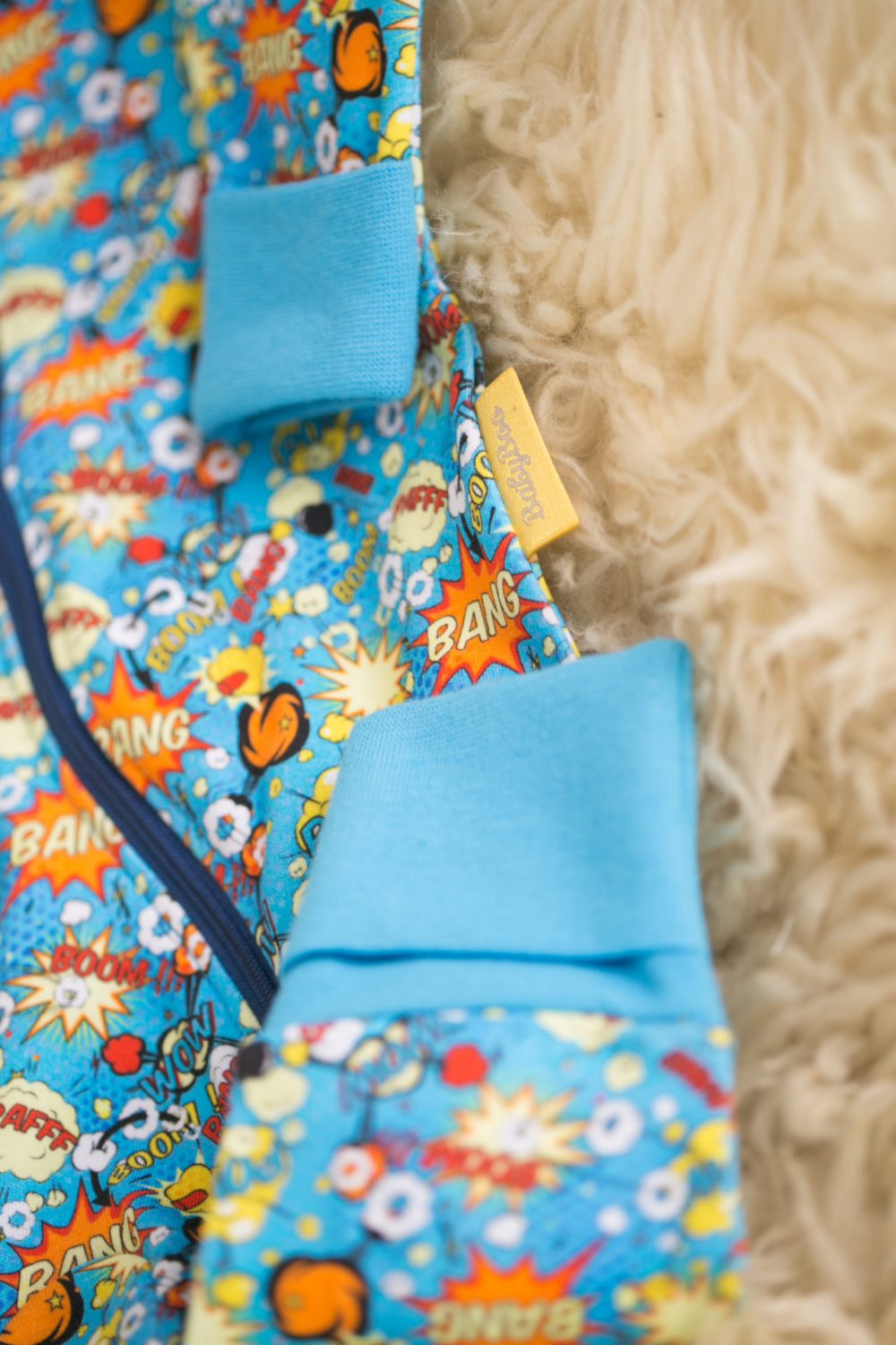 Superheroes organic cotton ZippyBoo suit