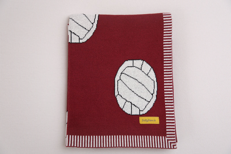 Maroon Gaelic Football Organic Cotton BlankieBoo blanket