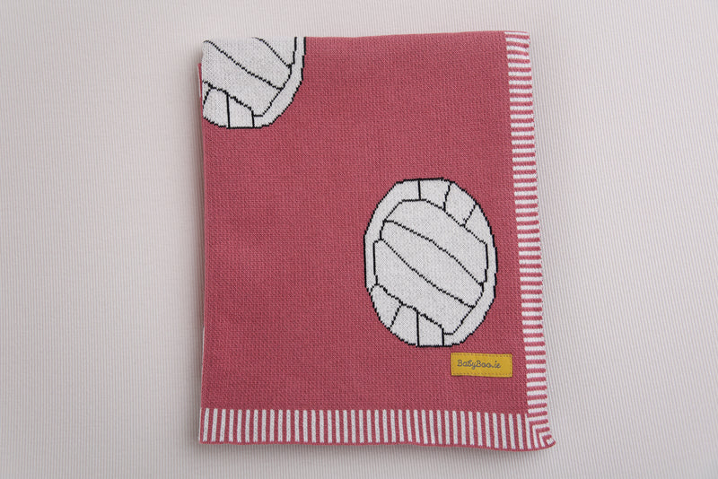 Pink Gaelic Football Organic Cotton BlankieBoo blanket