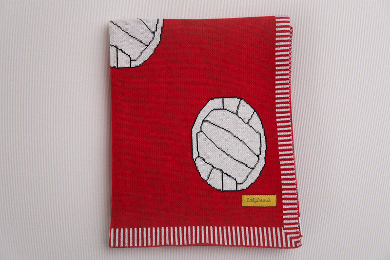 Red Gaelic Football Organic Cotton BlankieBoo blanket
