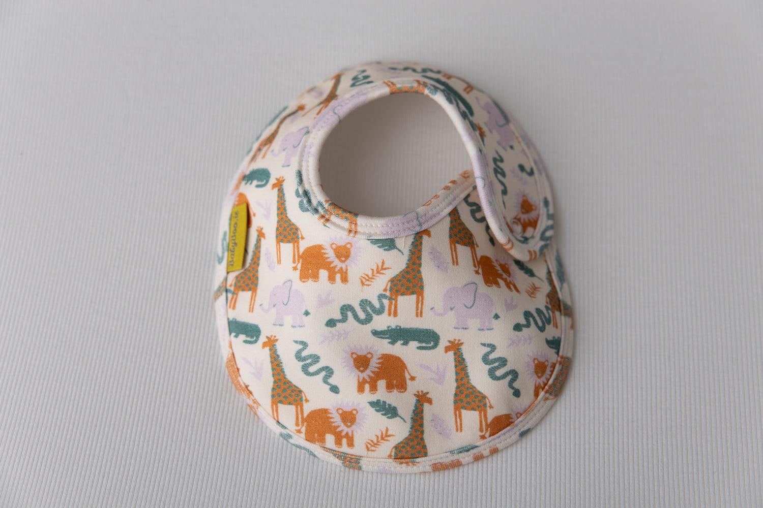 Cream Safari organic cotton LittleBoo baby bib