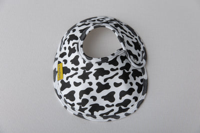 Cow print organic cotton LittleBoo baby bib