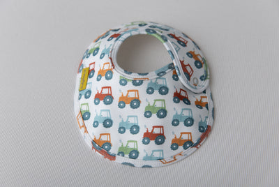 Vintage tractors organic cotton LittleBoo baby bib
