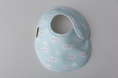 Baby Blue Sleepy Clouds organic cotton LittleBoo baby bib