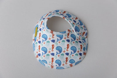 Sea friends Blue organic cotton LittleBoo baby bib