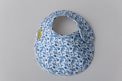 Dolphins organic cotton LittleBoo baby bib
