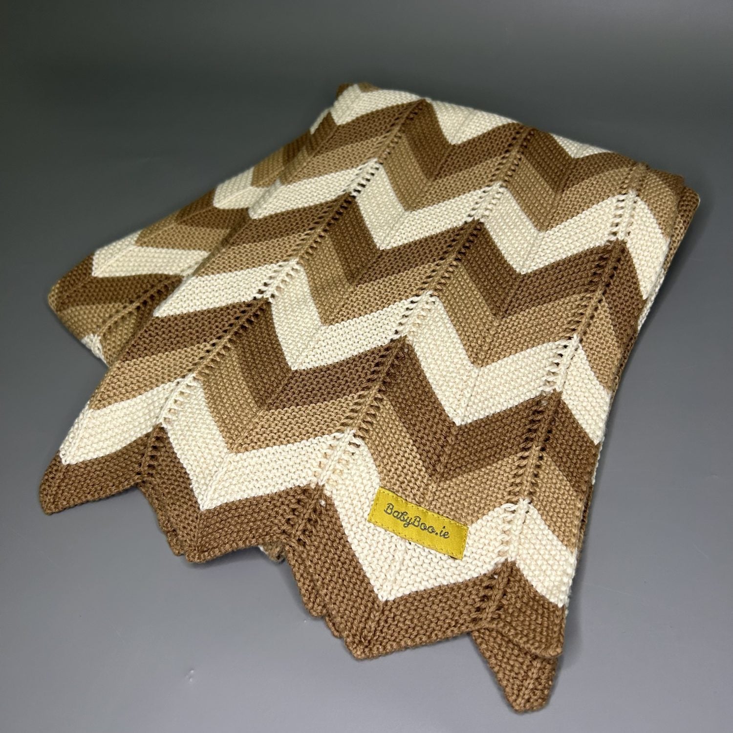 Warm earth toned chevron organic cotton BlankieBoo