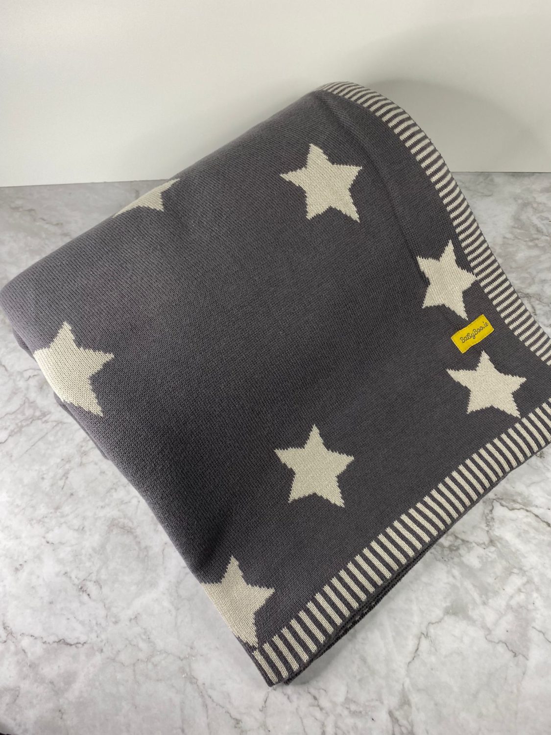 Grey stars organic cotton Family Cuddle blanket