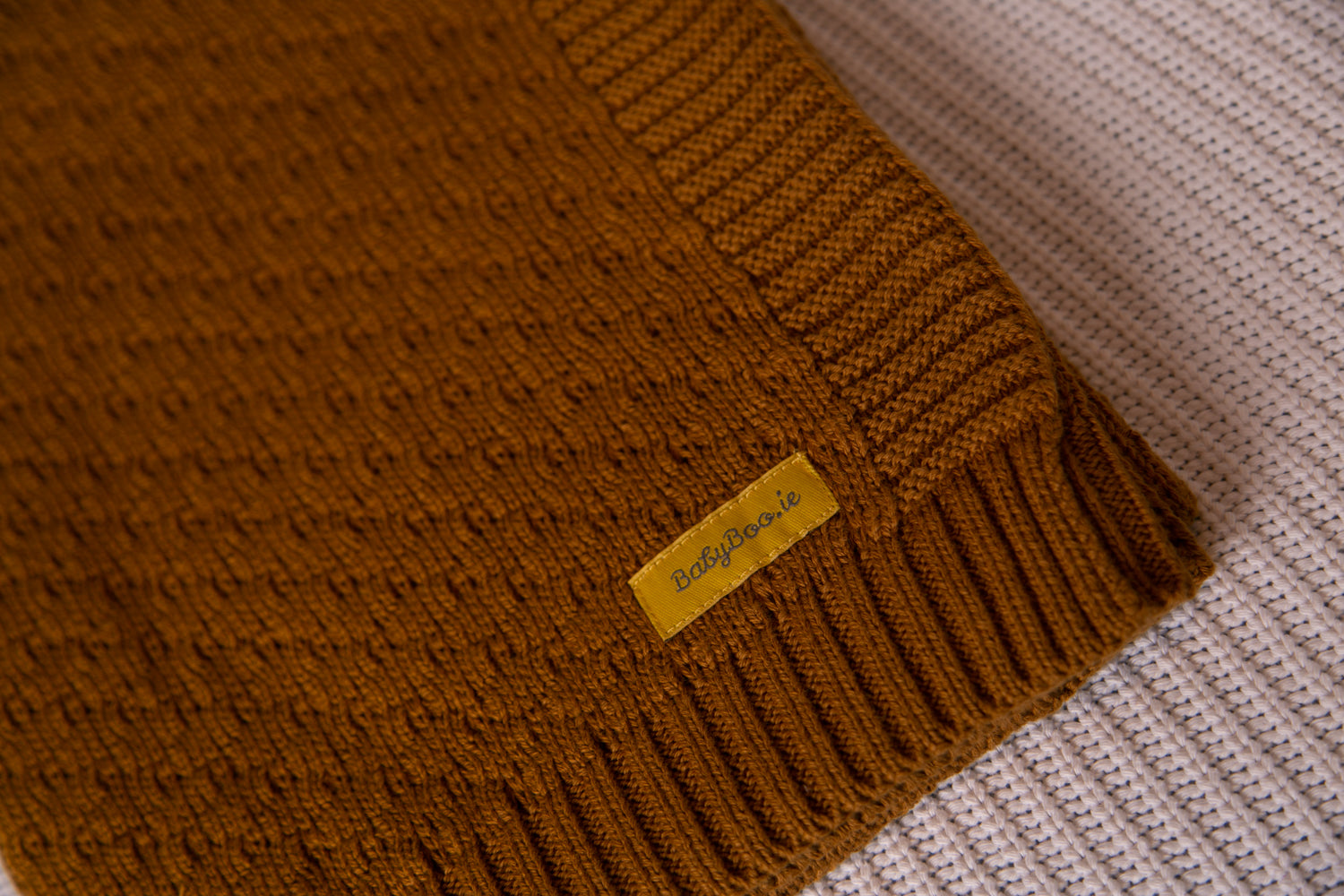 Golden organic cotton honeycomb style BlankieBoo