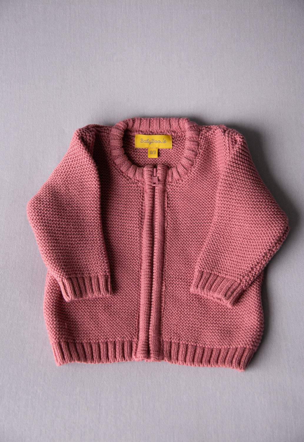 Rose organic cotton zipped cardigan