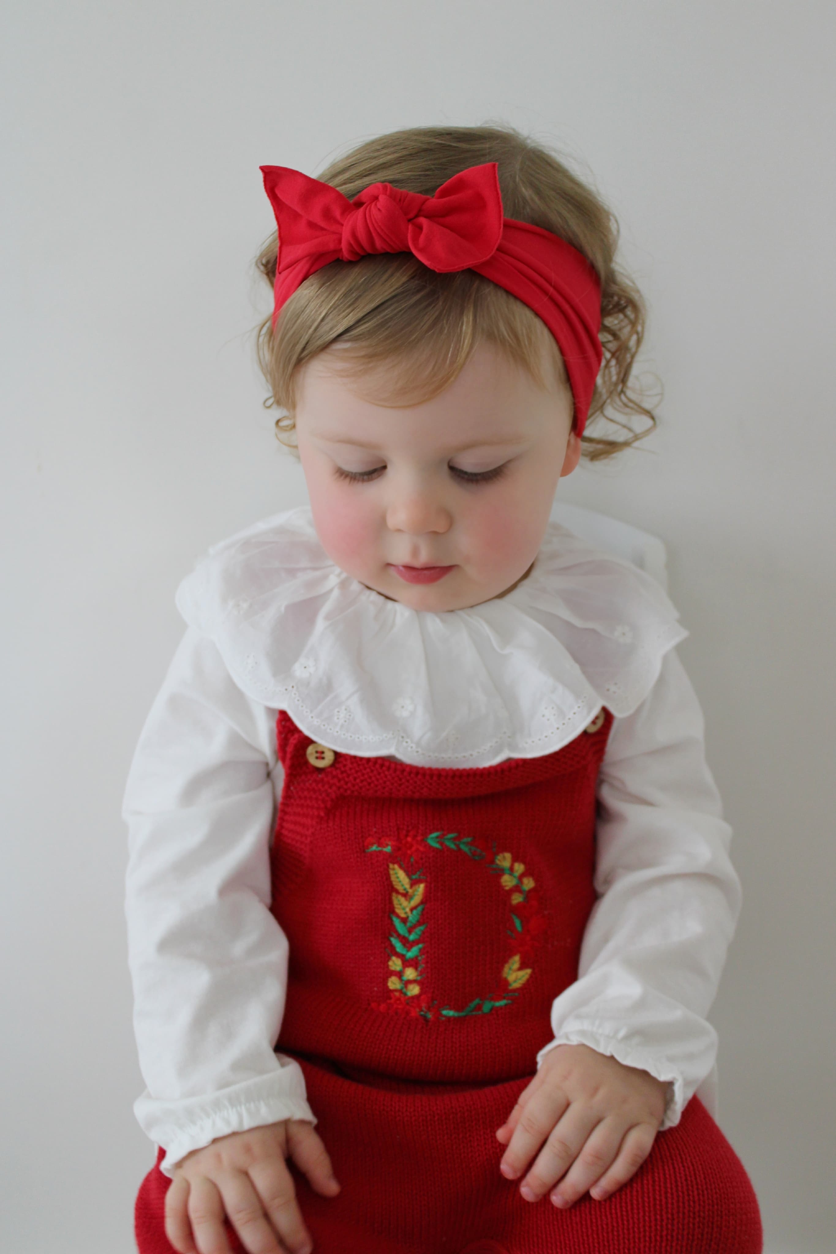Red Organic Cotton Knitted Dungarees