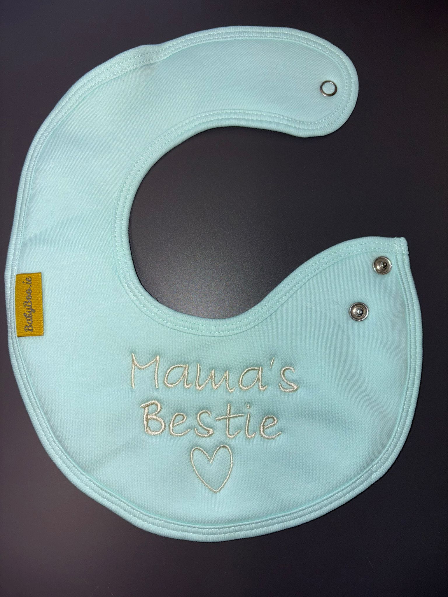 Mama's Bestie organic cotton LittleBoo newborn bib